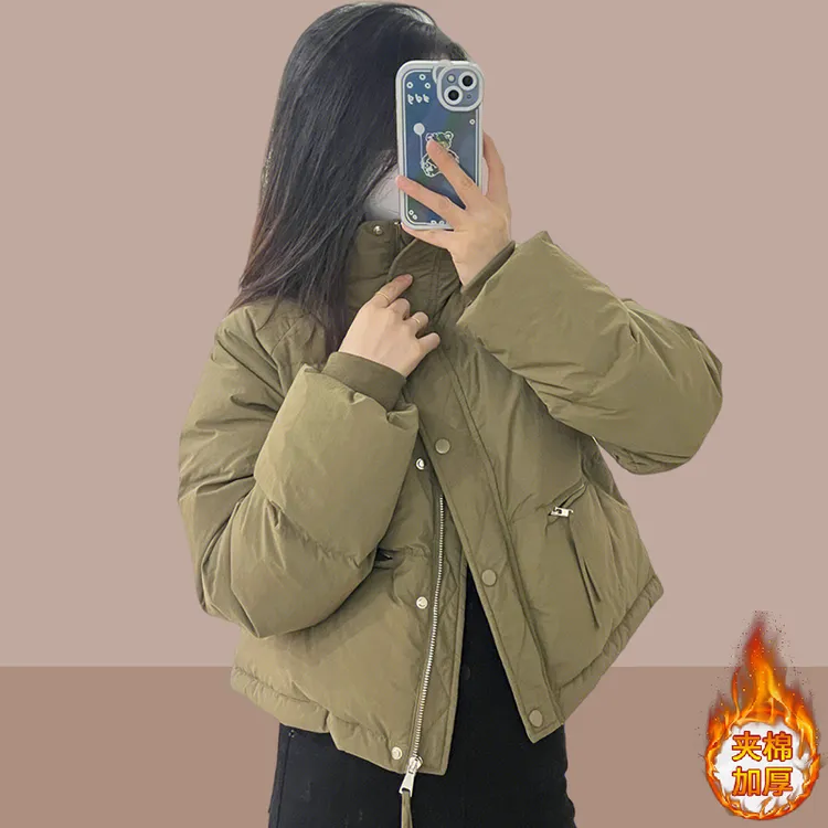 高级感气质棉服外套女2025冬季新款胖mm大码女装夹棉加厚爆款棉衣