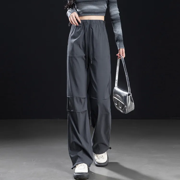 机能风辣妹工装裤女2025新款秋季美式卫裤子女直筒宽松阔腿裤长裤