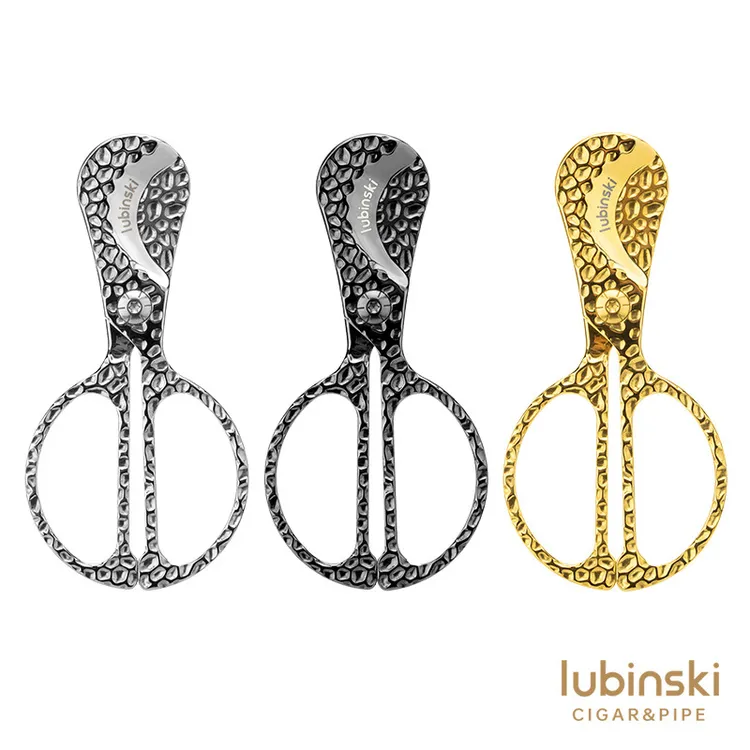 LUBINSKI原装正品雪茄剪锤目纹不锈钢大口径双刃手柄便携雪茄工具
