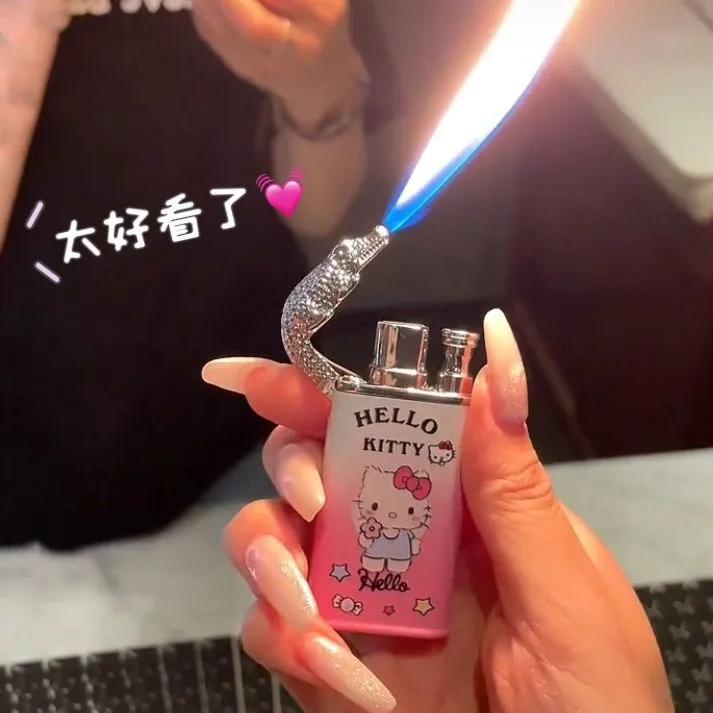 网红双火鳄鱼打火机高颜值2024  可爱凯蒂猫库洛米送男女友情人节