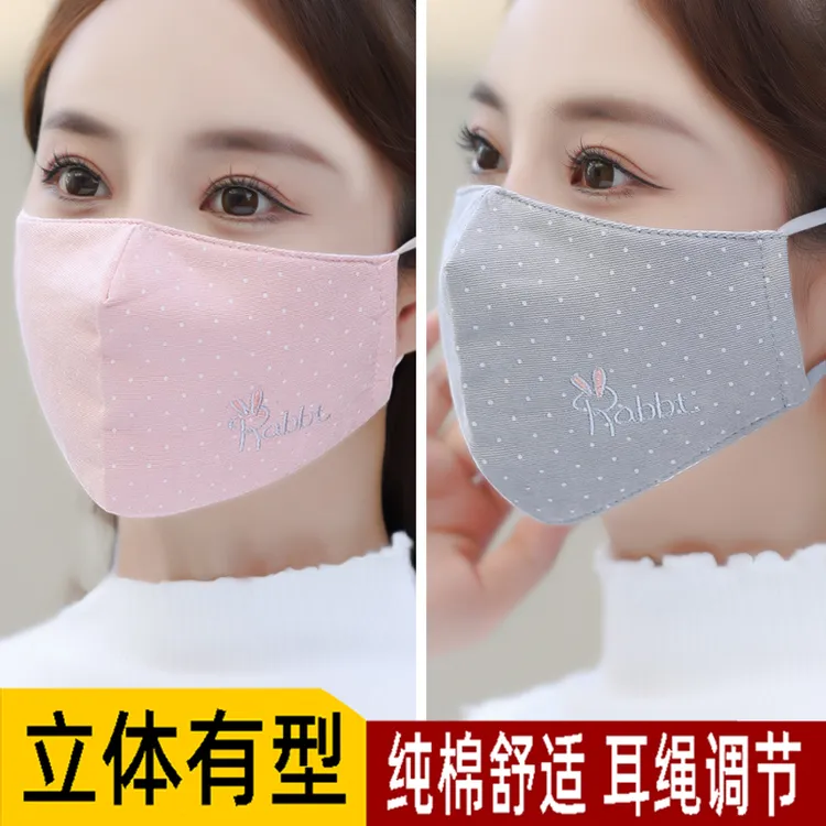 口罩女秋冬季成人立体高颜值纯棉布可水洗时尚防寒保暖透气脸面罩