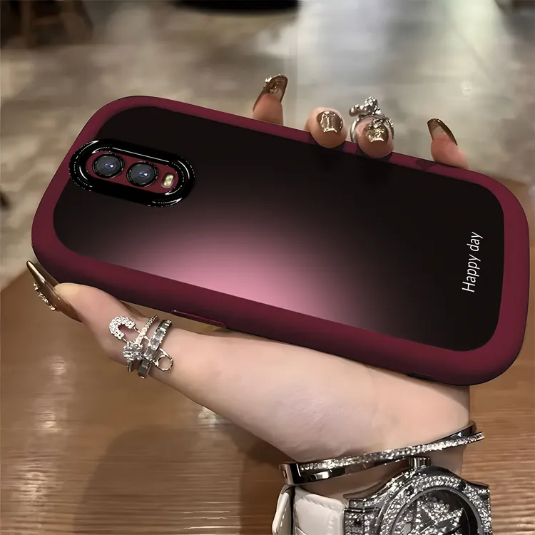 适用于【OPPO】R17简约渐变快乐英文防摔女款手机壳