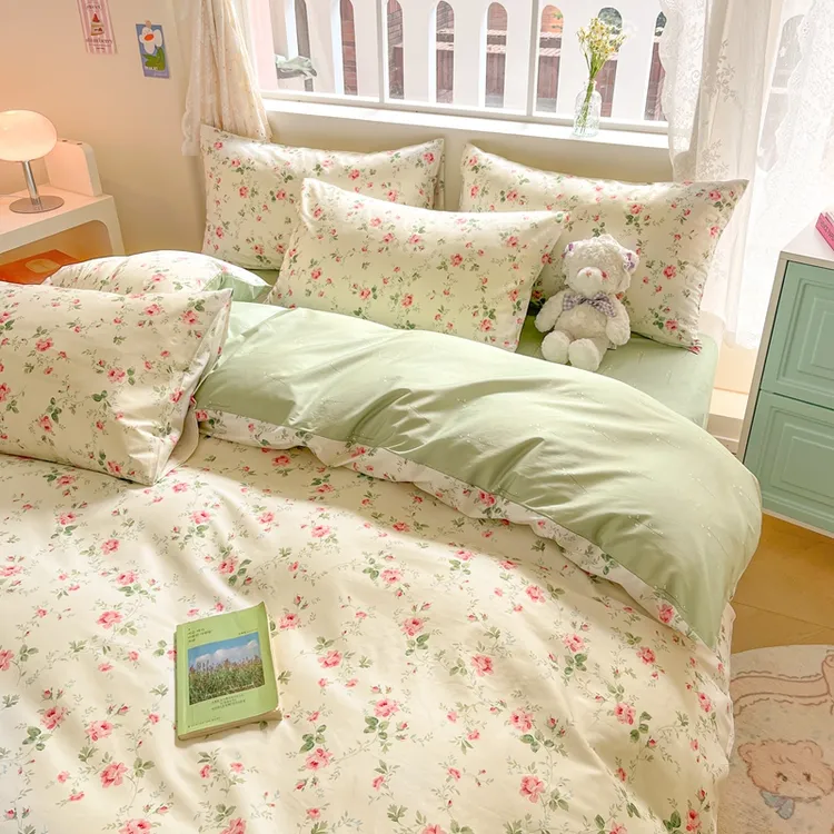 【ins风纯棉】 2024新款全棉印花网红三四件套小清新学生宿舍(XM)