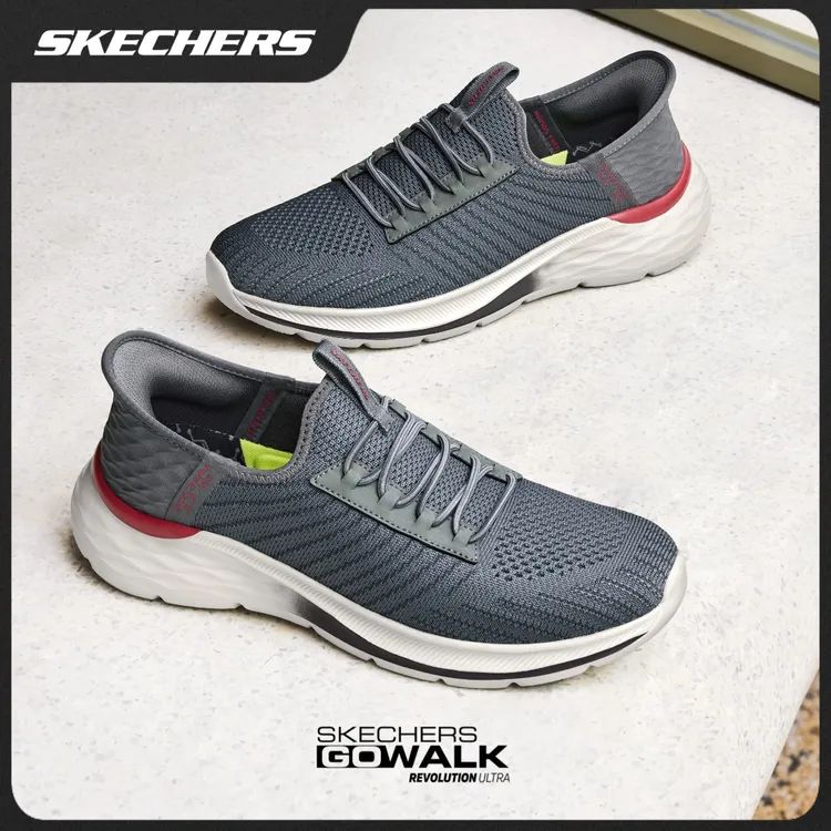 【闪穿】斯凯奇闪穿无系带一脚蹬夏季男鞋透气休闲运动通勤鞋210772