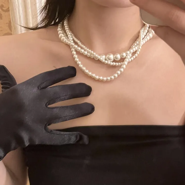 非金属项链 多层珠项链缠绕高级感颈链气质精致锁骨链女时尚189