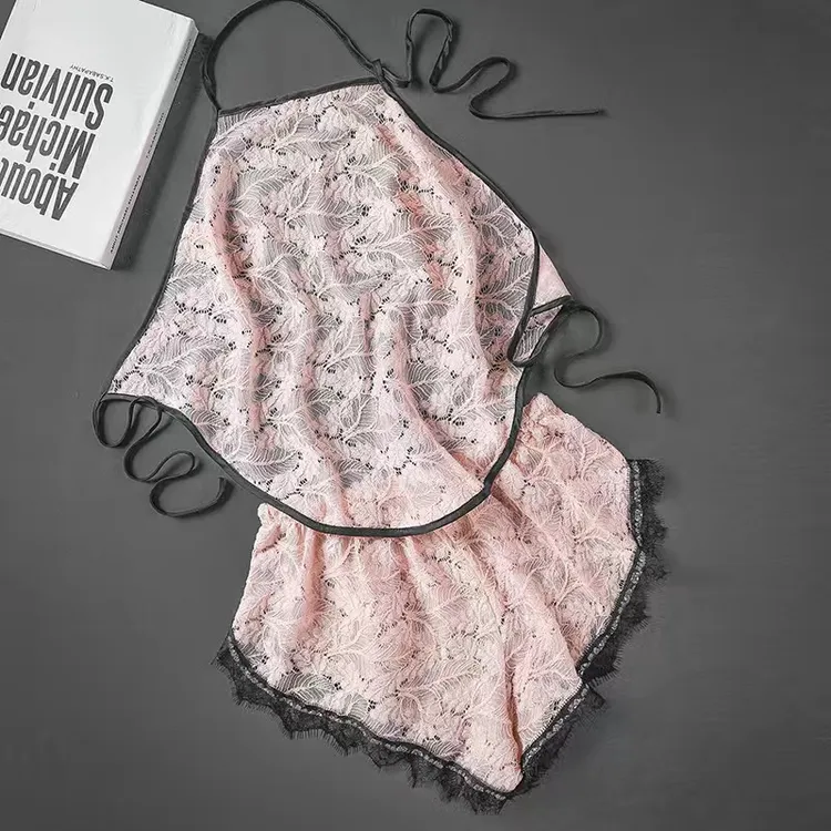 镂空粉色女士蕾丝国风背心肚兜夏季大码肚兜睡衣女高级感纯欲风