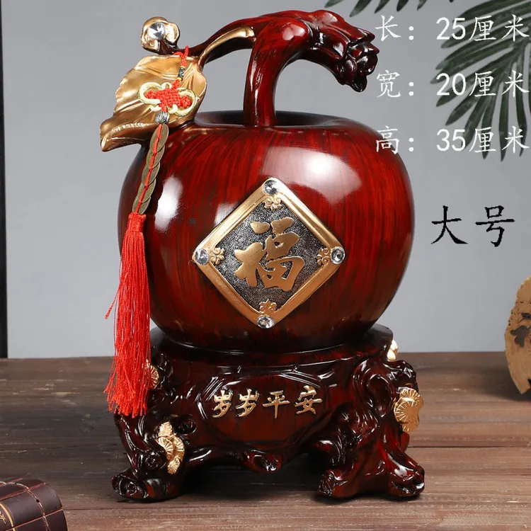 客厅轻奢玄关招财进宝电视酒柜葫芦苹果旺宅乔迁新居入宅家居饰品
