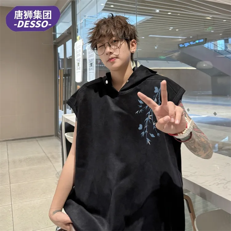唐狮DESSO美式hiphop重磅背心男款夏季高街痞帅无袖T恤重磅情侣装