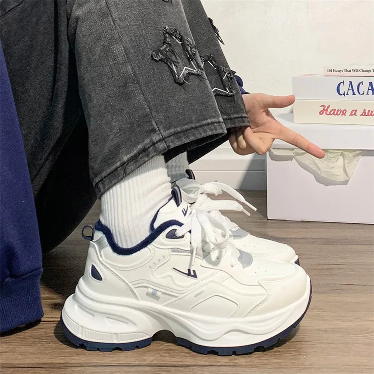 回力超火老爹鞋加绒皮面2025秋季新款超轻跑步鞋运动鞋网红情侣鞋