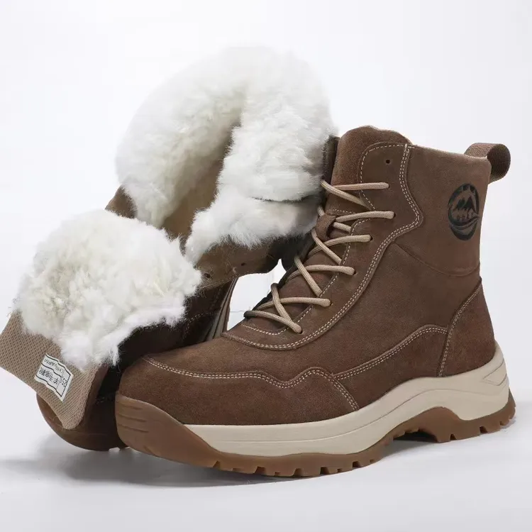 2416冬季户外超轻加厚保暖羊皮毛一体雪地靴男女同款