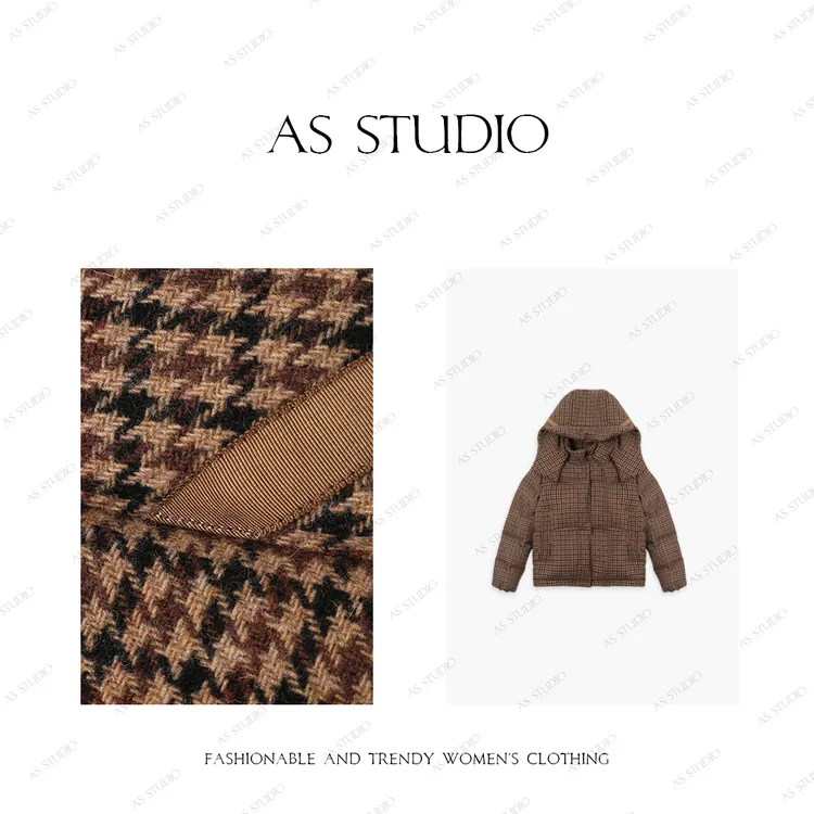 【AS千鸟格】25新经典宽松版格纹两穿夹克羽绒服AS24DWT309