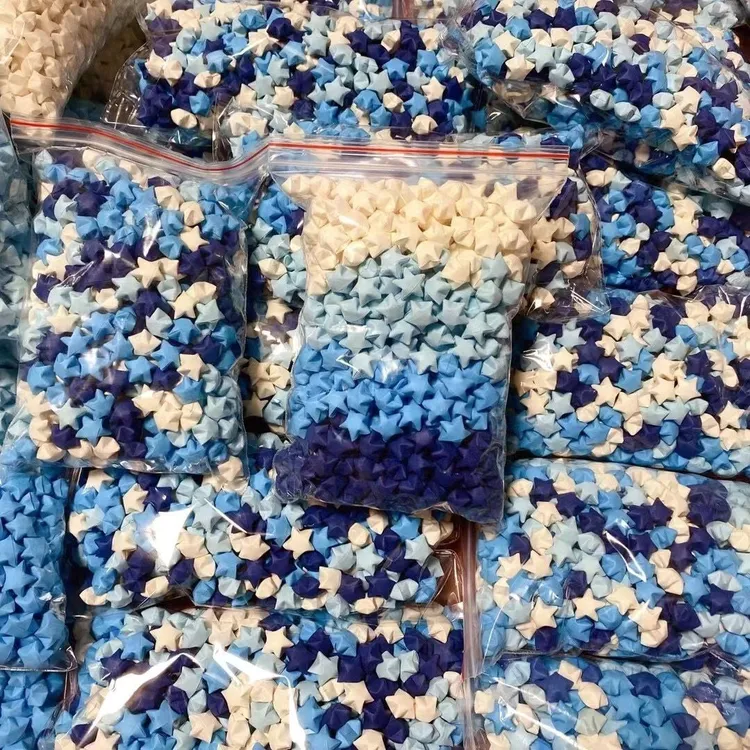 手工星星折好成品幸运星折纸星星成品折好的星星成品折叠成品星星