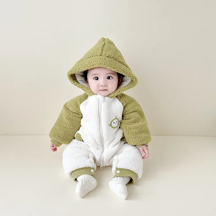 婴儿冬季连体棉衣新生宝宝加绒抱衣哈衣加厚婴幼儿秋冬季外出衣服