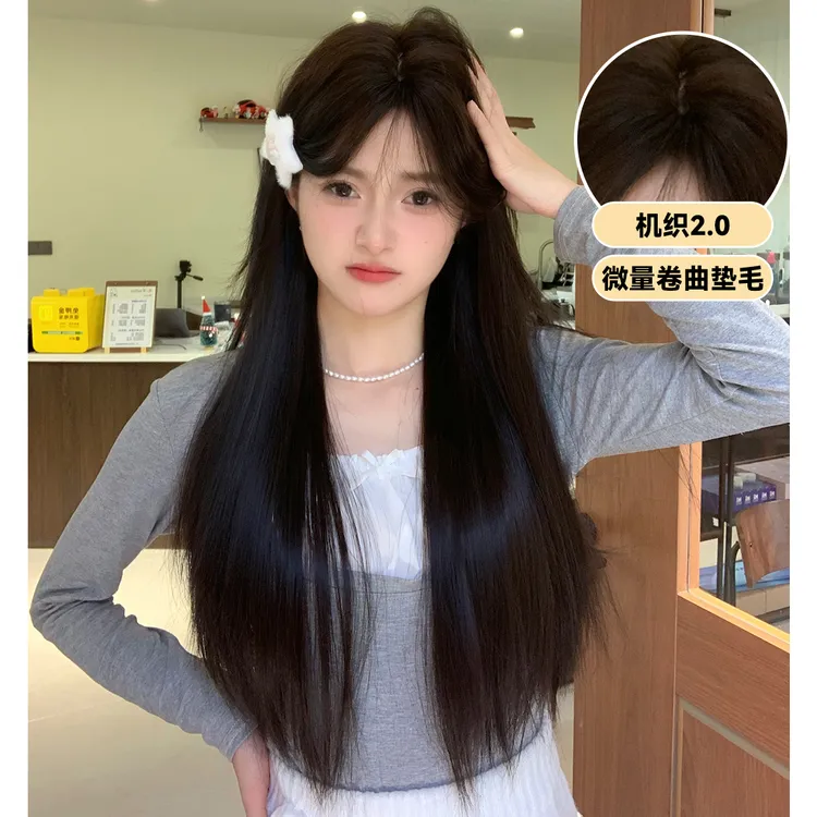 束朵假发女长直发网红日常Lolita假发中分刘海新款全头套