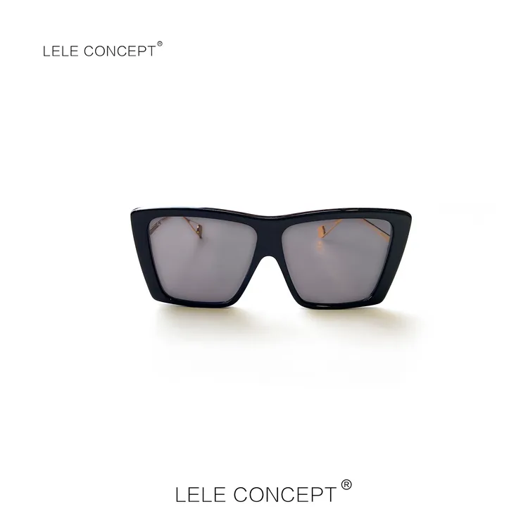 LELE CONCEPT｜「如一」大方框金腿墨镜造型复古时尚个性街拍SP0151