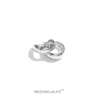 铜合金耳饰 LELE CONCEPT丨气质窄理石水波纹耳圈简约个性SP0218