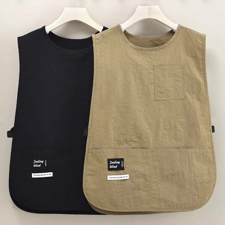 可调节马甲围裙厨房家用做饭防水防油餐饮工作服围腰坎肩男女通用