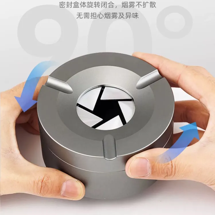布拉德烟灰缸旋转式烟灰缸带盖子家用客厅创意高级感防飞灰办公室