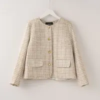 Q1582设计款复古优雅彰显品味穿搭精致小香风外套