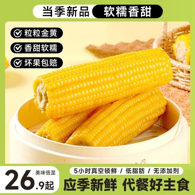 东北黄糯玉米【精选大果260g-300g/根】轻食代餐甜糯粘玉米粗粮早餐