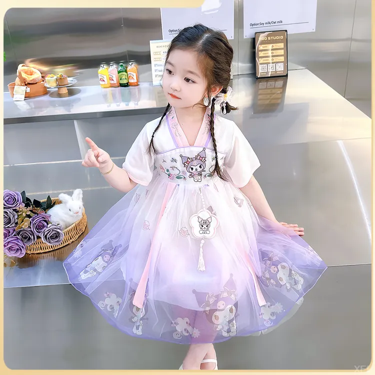 中国风夏季公主裙子儿童汉服连衣裙宝宝库洛米连衣裙女童2024新款
