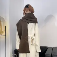 付新博女装双面呢围巾女冬季百搭氛围感男女通用围脖披肩13451