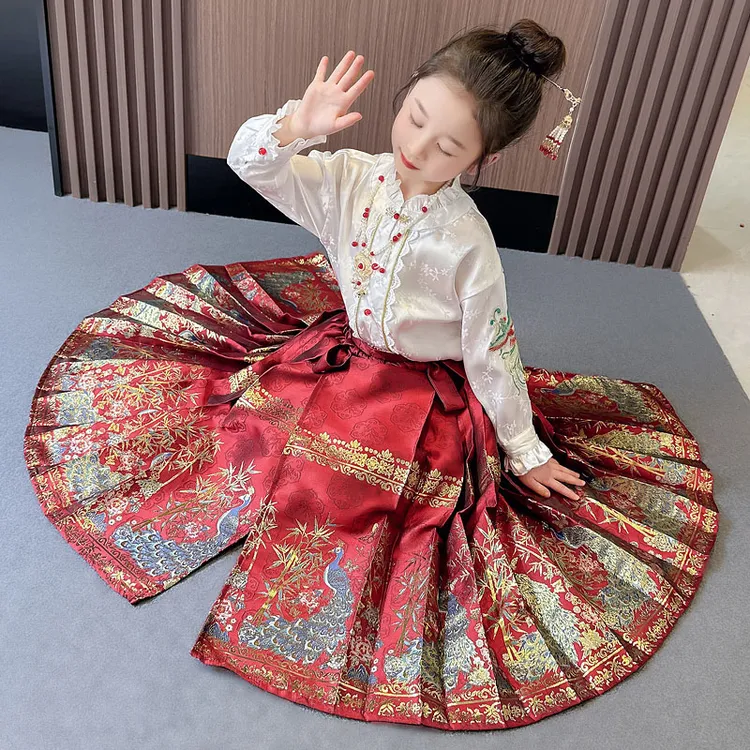 公主裙马面裙女童春季新款儿童套装春装秋款宝宝汉服古风古装