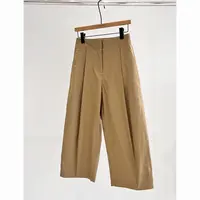 时尚百搭细斜纹宽松九分裤休闲阔腿裤显瘦纯色 GM3042