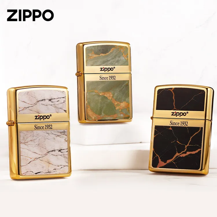 ZIPPO打火机正品镀金珐琅漆大理石纹商务经典男士送礼DY0289TQ