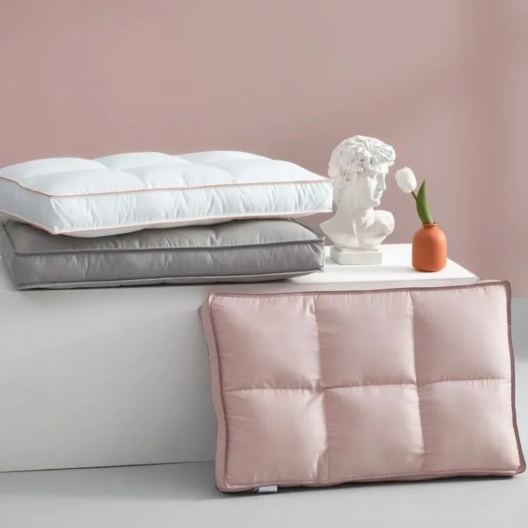 格枕人体工学护颈透气助眠酒店立体枕羽丝绒枕芯不塌陷居家枕超柔