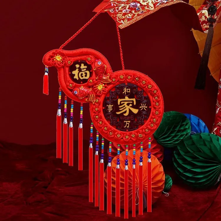 新款福禄葫芦桃木中国结特大号福字家字结婚乔迁春节挂件挂饰饰品