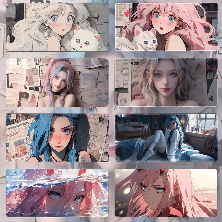 超大号鼠标垫游戏动漫垫子办公桌垫电脑键盘护腕垫滑鼠垫防滑锁边