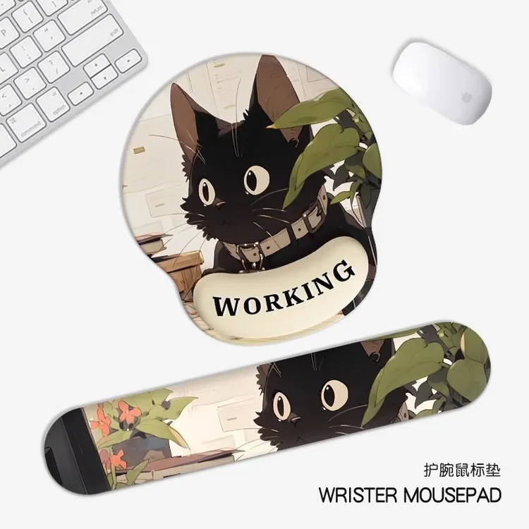 护腕鼠标垫手腕垫可爱猫咪女生硅胶电竞办公笔记本电脑键盘手托