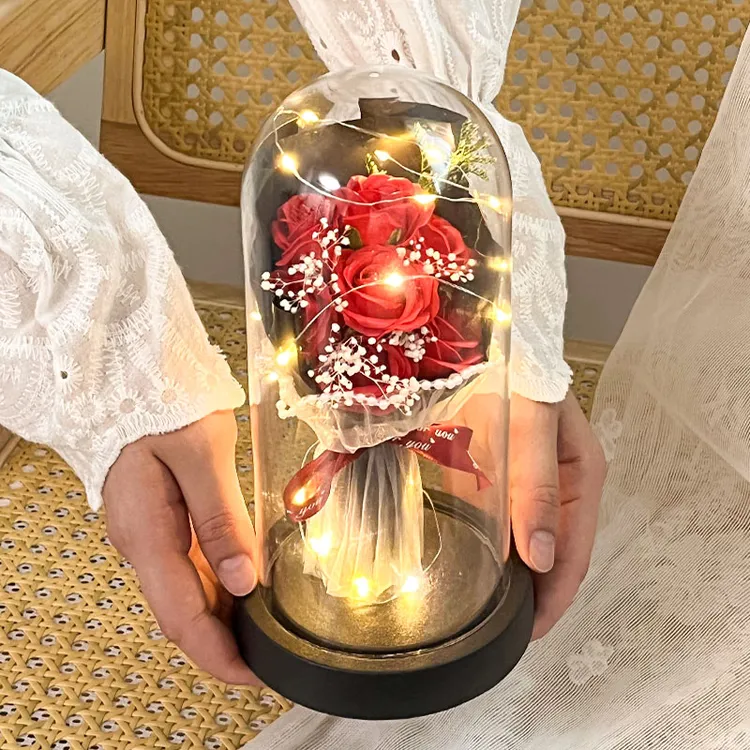 情人节惊喜碎冰蓝永生花送女友老婆老师妈妈高颜值仿真花玫瑰花束