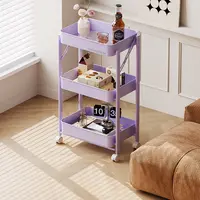 格美居小推车置物架厨房落地多层收纳储物架移动零食架家用收纳架