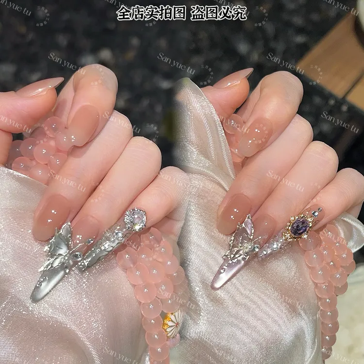 【熹妃回宫.庄周梦蝶系列 】-嬛嬛护甲2片宫廷风气质可拆卸穿戴甲