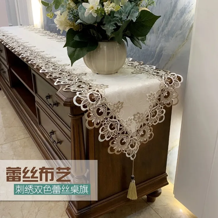 【桌旗】 电视柜餐桌布艺欧式梳妆台鞋柜长条桌旗