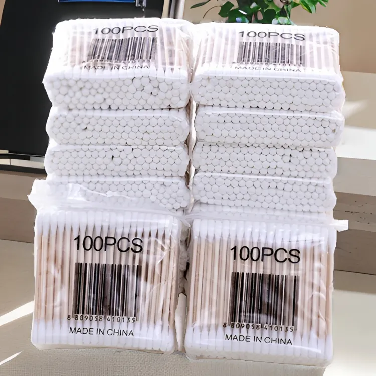 无菌双头袋装棉签掏耳朵卸妆脱脂棉花竹棒一次性尖头居家卫生棉棒