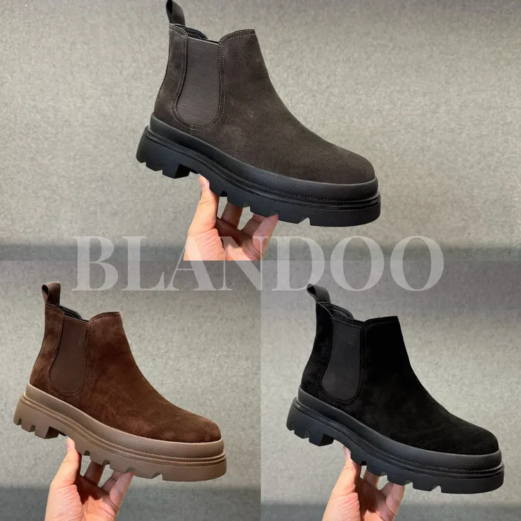 BLANDOO “经典百搭” 男士秋冬百搭厚底英伦风切尔西靴7BD71