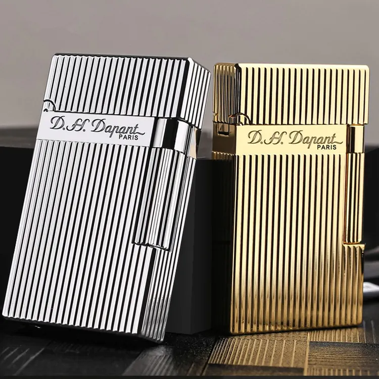 正品皇家都澎朗声打火机高档竖纹纯铜充气定制可刻字商务朗声送礼