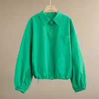 【纭季原创】衣长56 简约洋气春季新款松紧下摆长袖衬衫D2474