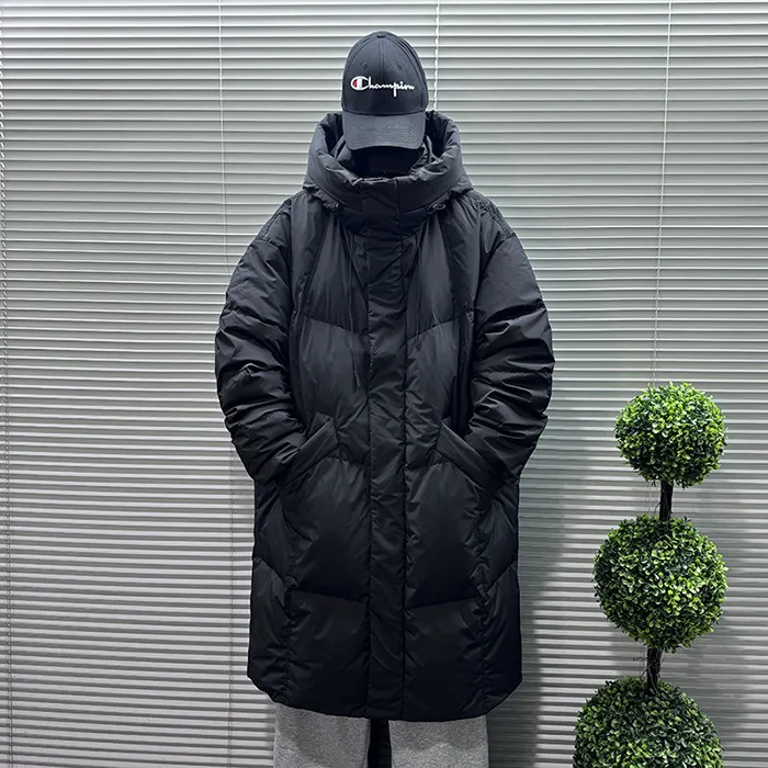 24新款90白鸭绒长款过膝加厚连帽保暖羽绒服