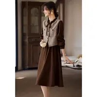 XWI/欣未气质通勤马甲连衣裙两件套装秋季百搭大牌裙子04753