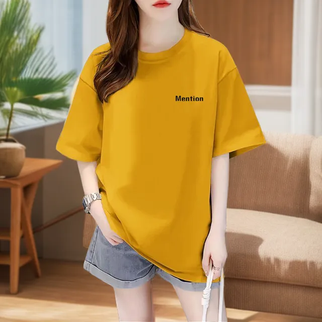 纯棉大版短袖t恤女2024新款夏季宽松中长款遮屁股欧货大码上衣潮
