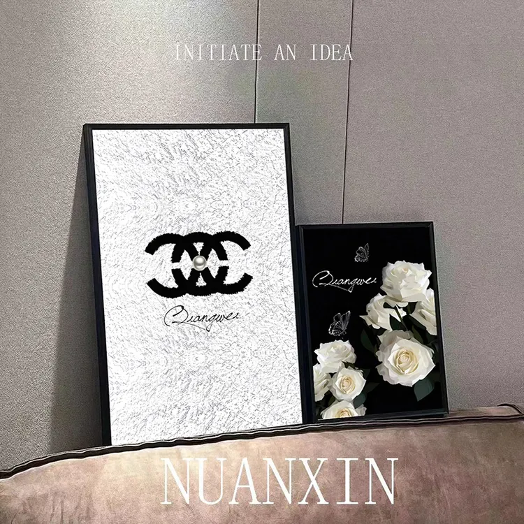 铝合金边框细闪磨砂面沙发背景电视柜摆画摆画卧室客厅沙发挂画