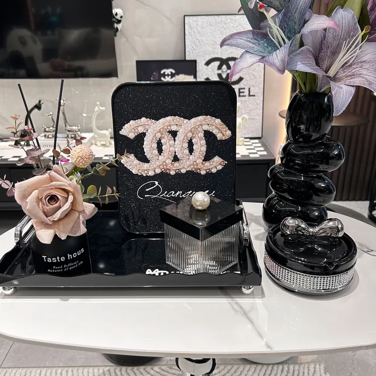 ins摆件加厚高清磨砂细闪画摆台高档经典沙发背景电视摆件