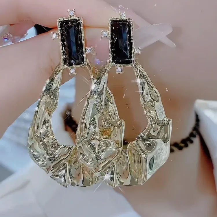 铜合金耳饰 109-气质轻奢金属风时尚经典夸张日韩韩版大气耳环