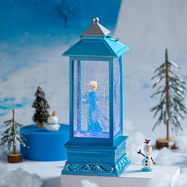迪士尼可旋转爱莎公主飘雪音乐盒八音盒风灯女孩生日礼物水晶球
