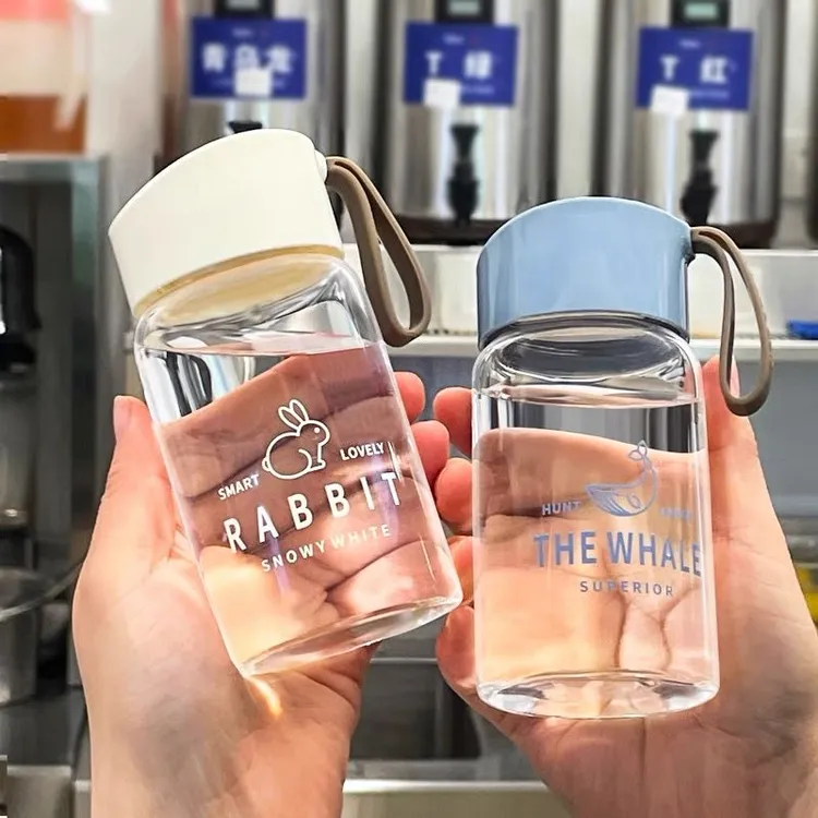 简约便携玻璃水杯防漏高颜值网红小巧可爱茶杯学生杯子男女随手杯