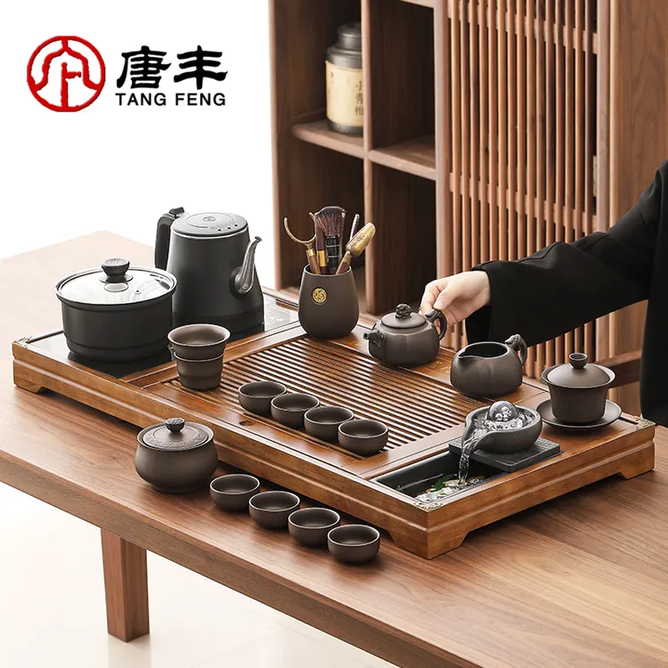 唐丰家用办公待客全自动上水一体茶台紫砂泡茶器喝茶茶盘茶具套装